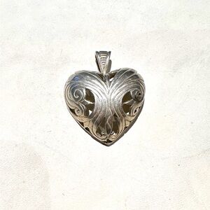 Silver stamped 925 heart charm